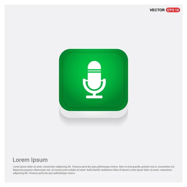 Icona Del Microfono Pulsante Web Verde — Vettoriale Stock