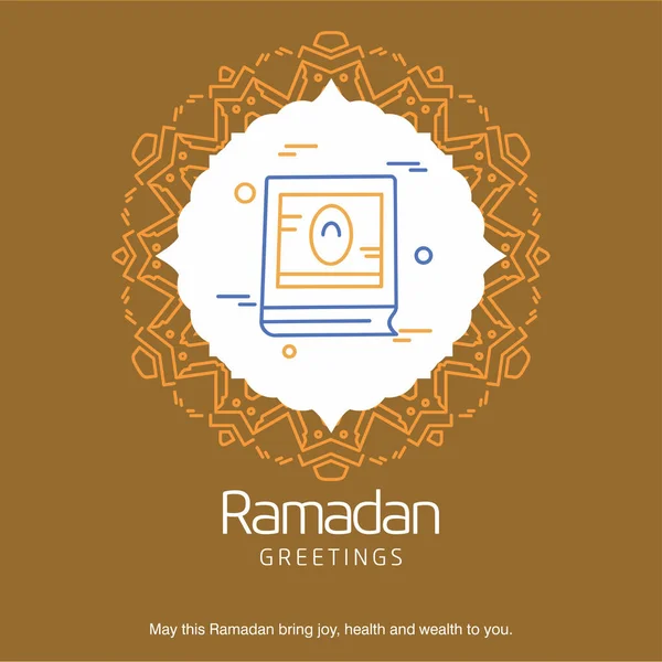 Colorful Ramadan Holiday Greeting Card Design — Stock Vector
