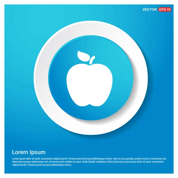 Apfelfrucht Symbol Auf Blauem Hintergrund — Stockvektor