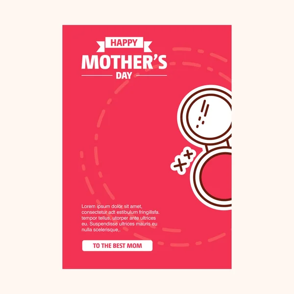 Happy Mothers Day Typographical Design Card Red Background — Stock Vector