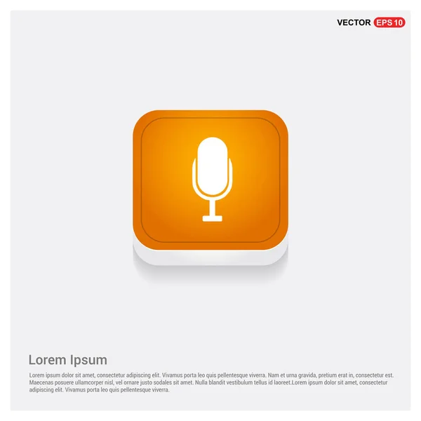 Pulsante Web Astratto Arancione Icona Del Microfono — Vettoriale Stock