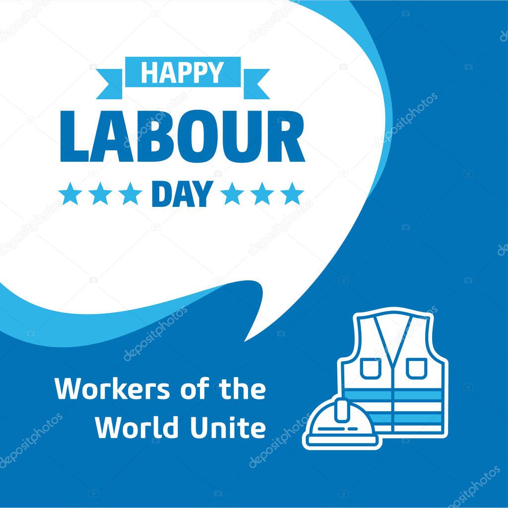 Happy Labor Day greeting card, vector, illustration