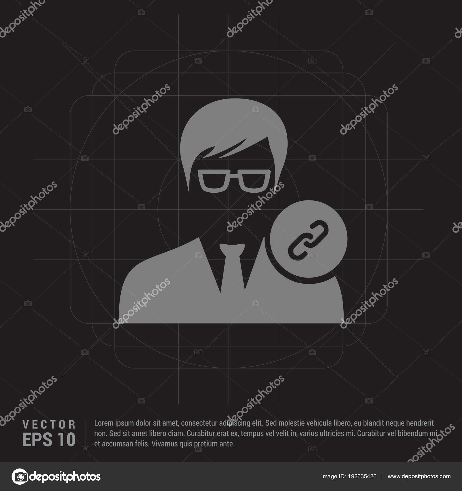 Bloquear Icono Usuario Sobre Fondo Negro Vector de stock #192635426 de  ©ibrandify, image size:1600x1700