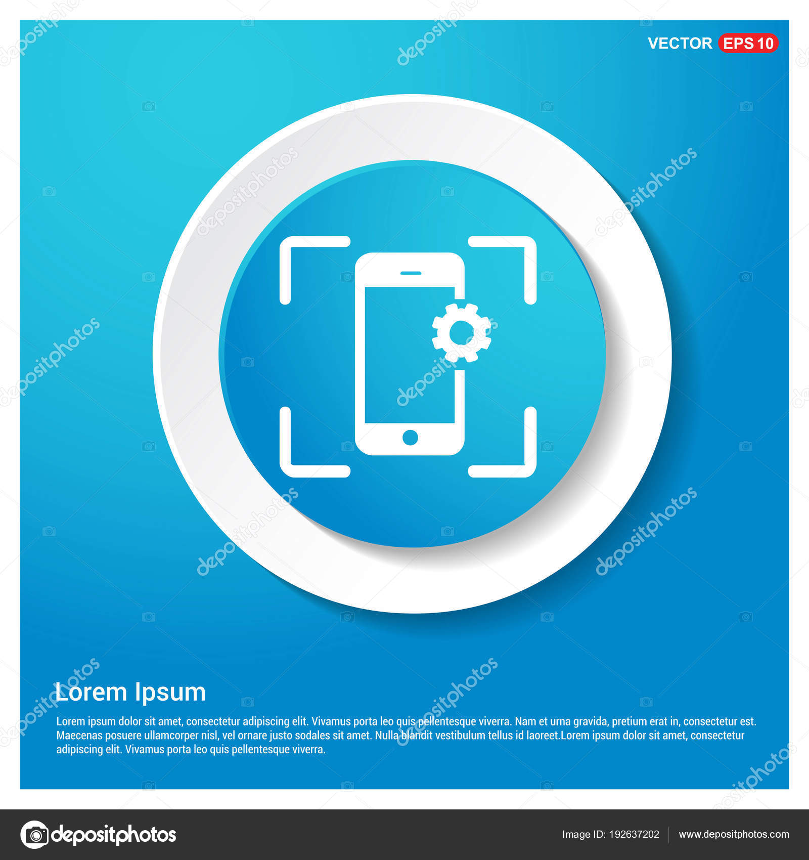 Mobile Phone Icon Blue Background Stock Vector Image by ©ibrandify