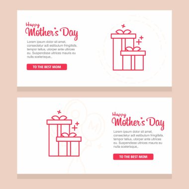 Mutlu anneler günü yazı ile dekoratif tebrik kartı