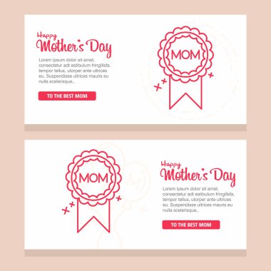 Mutlu anneler günü yazı ile dekoratif tebrik kartı