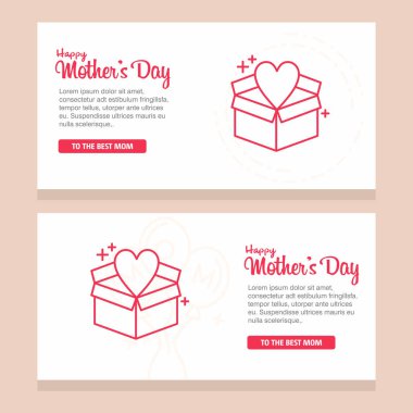 Mutlu anneler günü yazı ile dekoratif tebrik kartı