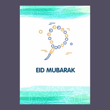 Renkli Ramazan tatil tebrik kartı tasarımı 