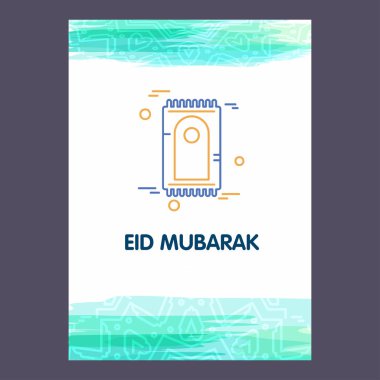 Eid Mubarak vektör arka plan. Tebrik kartı hat mutlu Eid mubarak, güzel Müslüman olay arka plan tasarım