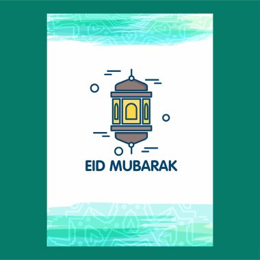 Eid Mubarak tipografik ve yaratıcı tasarlamak vektör 