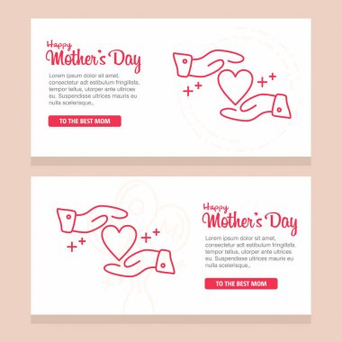 Mutlu anneler günü yazı ile dekoratif tebrik kartı