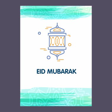 Eid Mubarak vektör arka plan. Tebrik kartı hat mutlu Eid mubarak, güzel Müslüman olay arka plan tasarım