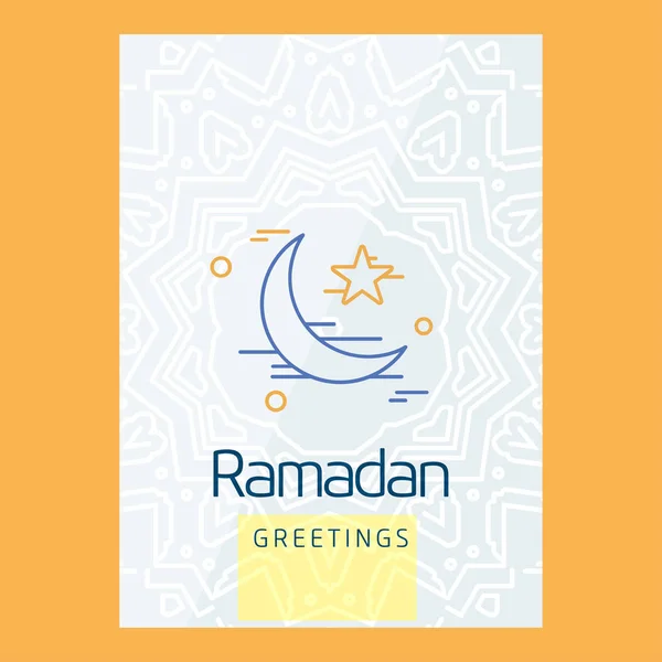 Ramadán Kareem Diseño Tarjetas Felicitación Vacaciones Ilustración Vectorial — Archivo Imágenes Vectoriales