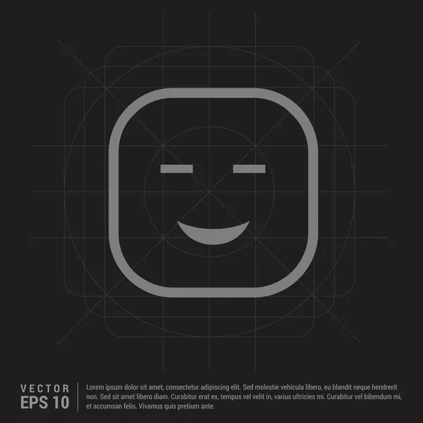Icône Smiley Sur Fond Noir — Image vectorielle