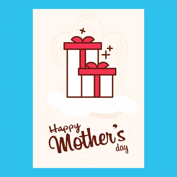 Fröhlicher Muttertagstext Als Festabzeichen Tag Symbol Sms Einladung Vorlage Feierlichkeiten — Stockvektor