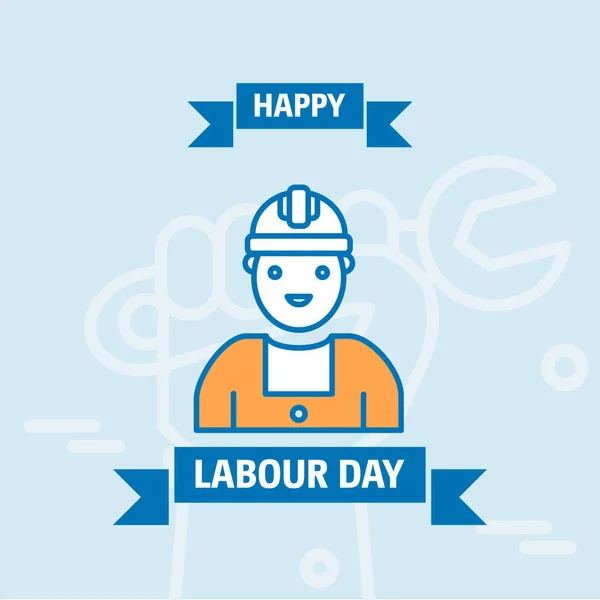 Diseño del Día del Trabajo Feliz — Archivo Imágenes Vectoriales