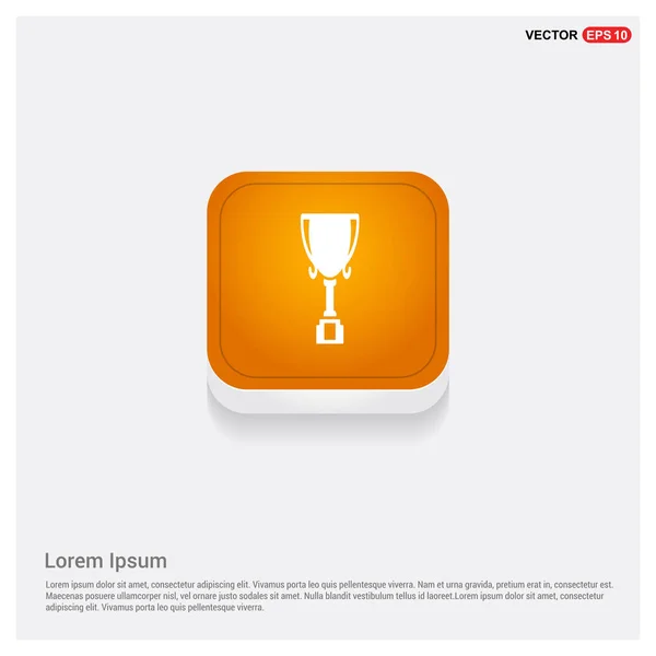 Trophy Cup Icon Orange Button Isolated White Background — Stock Vector