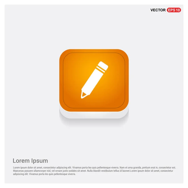Ceruza Ikon Orange Absztrakt Web Gomb — Stock Vector