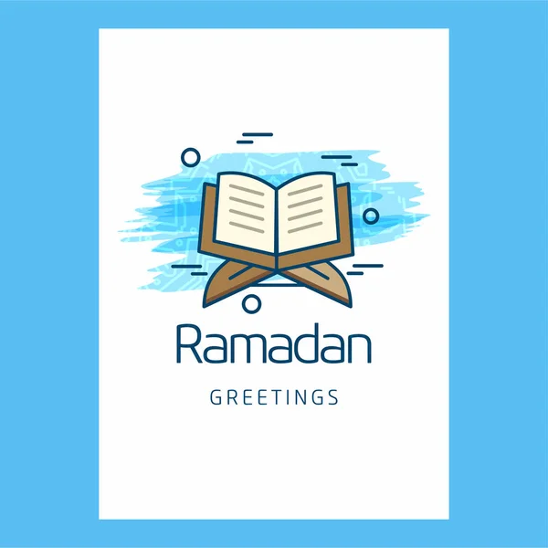 Colorido Diseño Tarjetas Felicitación Vacaciones Ramadán — Vector de stock