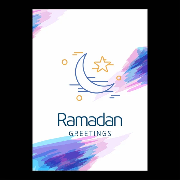 Ramadán Kareem Diseño Tarjetas Felicitación Vacaciones Ilustración Vectorial — Archivo Imágenes Vectoriales