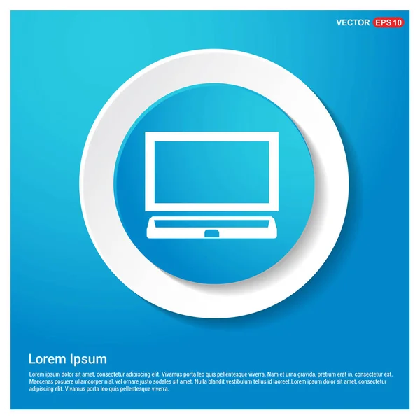 Laptop Symbol Abstrakte Blaue Web Sticker Taste Vektorillustration — Stockvektor
