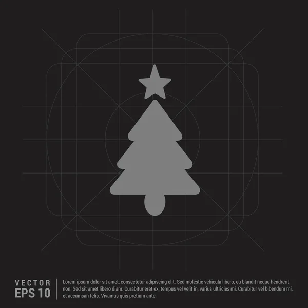 Weihnachtsbaum Symbol Auf Schwarzem Hintergrund — Stockvektor