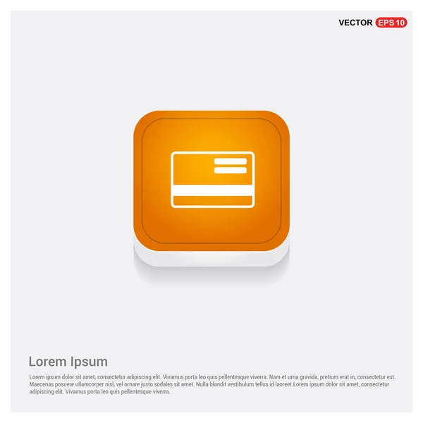 Ícone Cartão Crédito Orange Abstract Web Button — Vetor de Stock