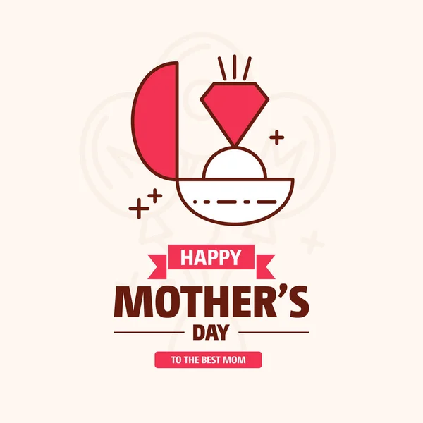Happy Mothers Day Typographical Design Greeting Card Vector Illustration — Stock Vector