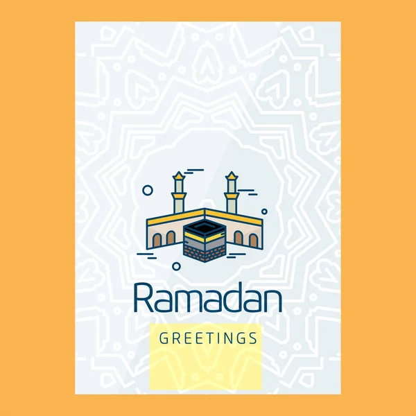 Colorful Ramadan Holiday Greeting Card Design — Stock Vector