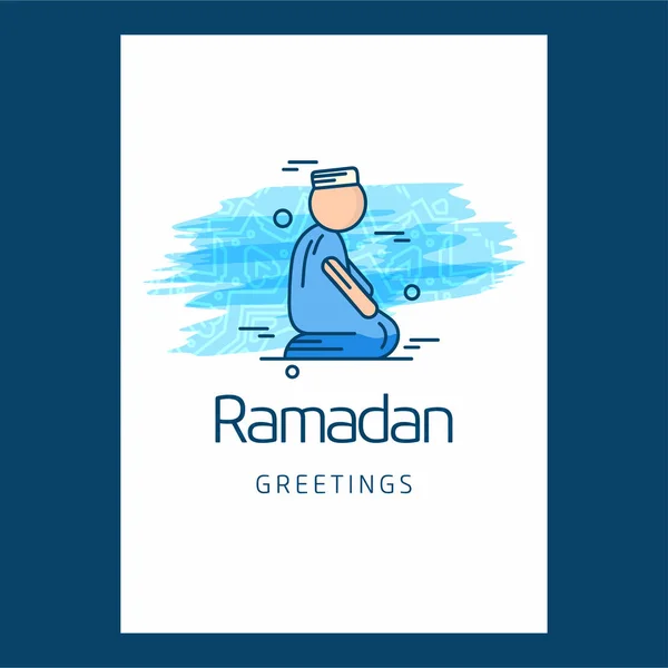Colorido Diseño Tarjetas Felicitación Vacaciones Ramadán — Vector de stock