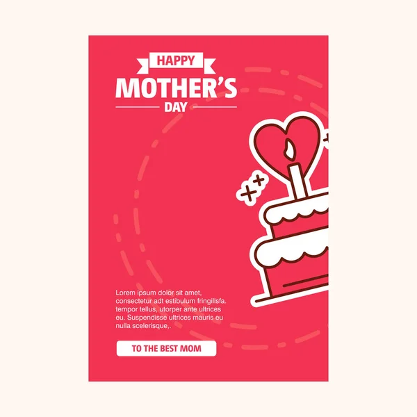 Dekorative Glückwunschkarte Zum Muttertag Mit Schriftzug — Stockvektor