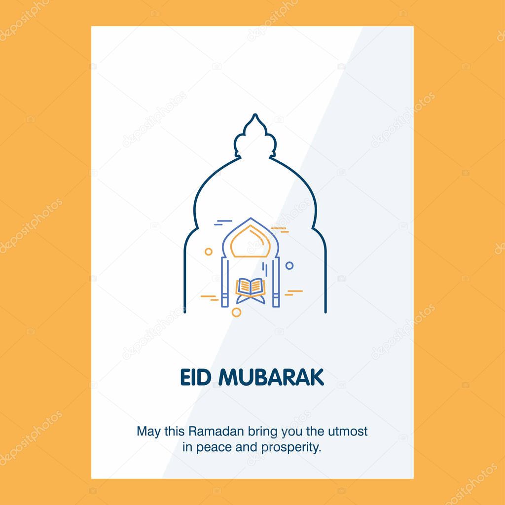 Greeting Eid Mubarak card  with creative design, vector, illustration