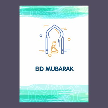 Tebrik Eid Mubarak kartı ile yaratıcı tasarım, vektör, illüstrasyon