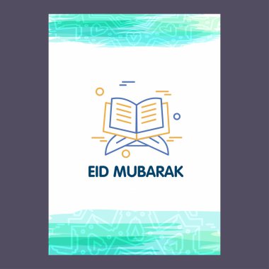 Eid Mubarak vektör arka plan. Tebrik kartı hat mutlu Eid mubarak, güzel Müslüman olay arka plan tasarım