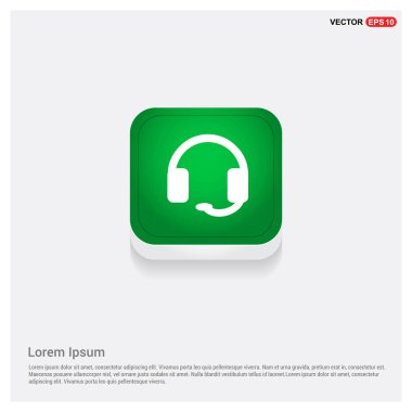 Kulaklık simgesi yeşil Web düğmesi