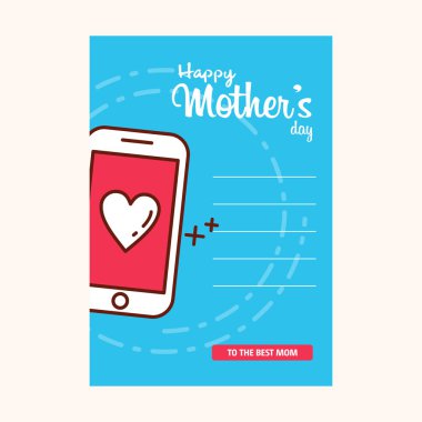 Mutlu anneler'ın günü Tipografik Tasarım kartı kırmızı arka plan ile