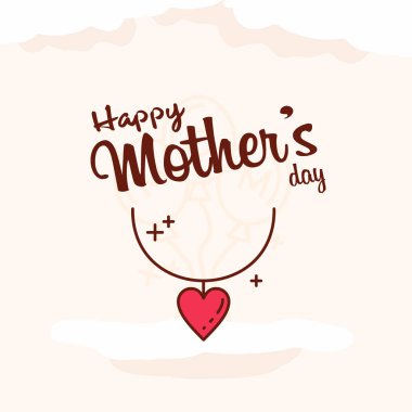 Mutlu anneler günü yazı ile dekoratif tebrik kartı