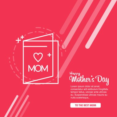 Mutlu anneler günü hat arka plan. Vektör çizim