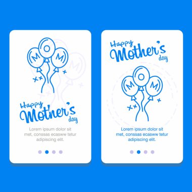 Mutlu anneler günü yazı ile dekoratif tebrik kartı