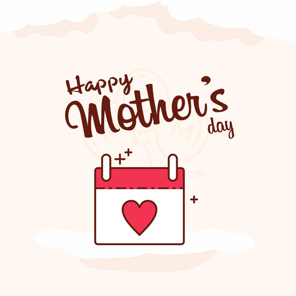 Happy Mothers 's Day Typographical Design Card with Red Background
