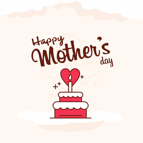 С Днем матери сладкий фон, открытка, плоский дизайн. может быть добавлен текст. векторная иллюстрация
