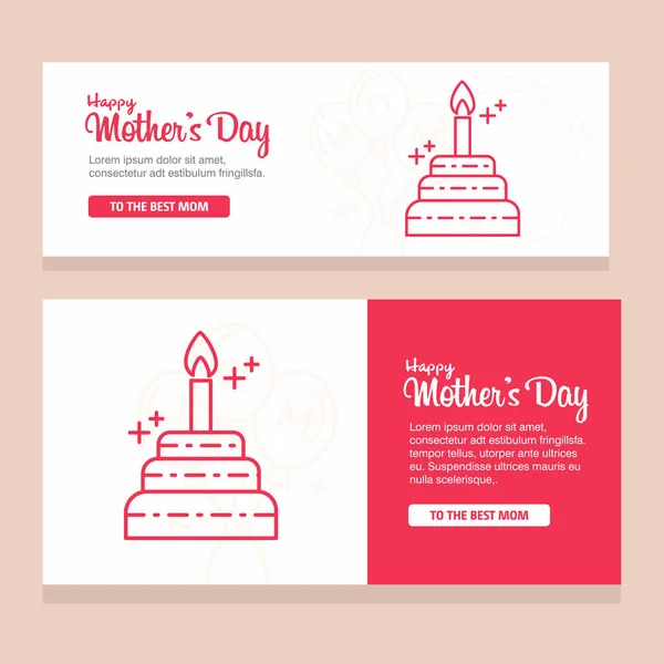 桜の花と母の日グリーティング カード ベクトル図 — ストックベクタ