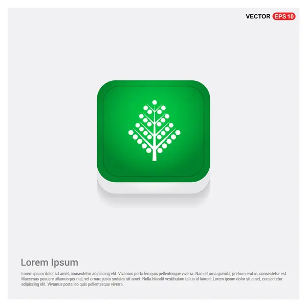 Vánoční Strom Zelený Web Tlačítko — Stockový vektor