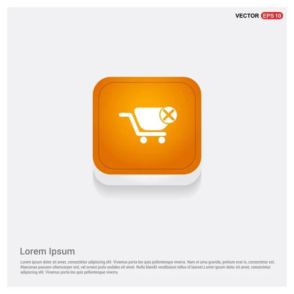 Shopping Cart Och Radera Tecken Orange Knappen Isolerad Vit Bakgrund — Stock vektor