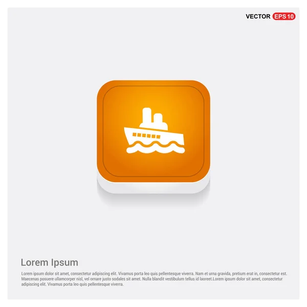 Icono Del Barco Naranja Abstracto Botón Web — Vector de stock
