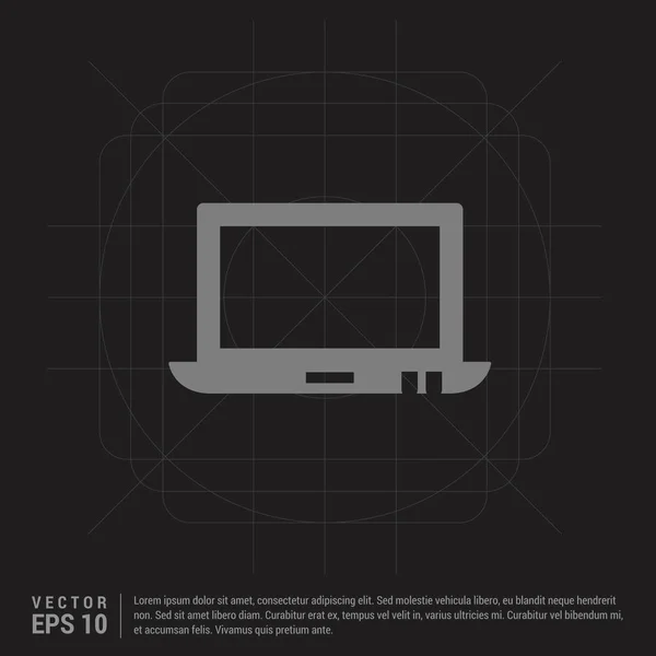 Laptop Symbol Auf Schwarzem Hintergrund — Stockvektor