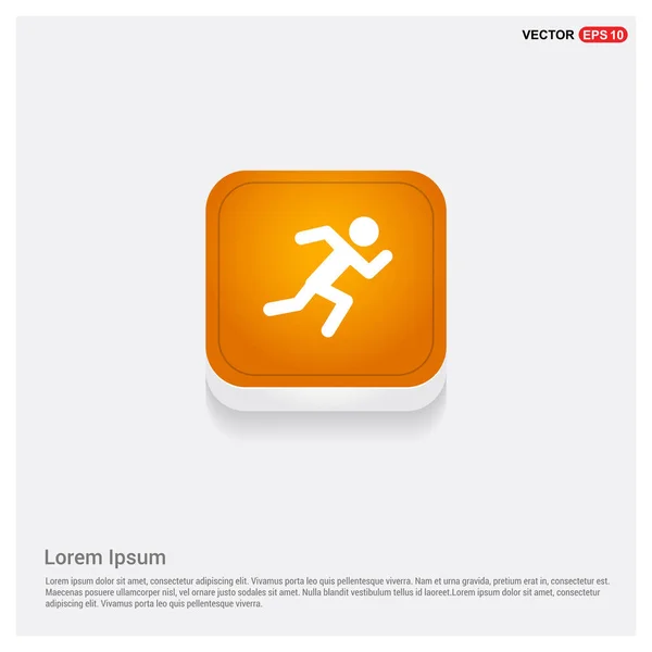 Runner Icono Naranja Botón Web Abstracto — Archivo Imágenes Vectoriales