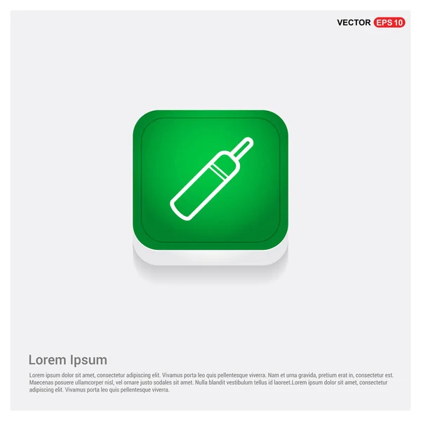 クリケット バット アイコン緑色の Web ボタン — ストックベクタ