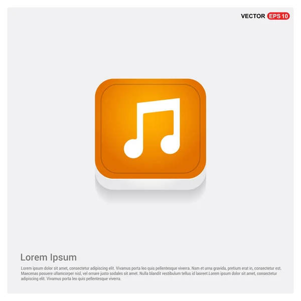 Icône Note Musique Bouton Web Abstrait Orange — Image vectorielle