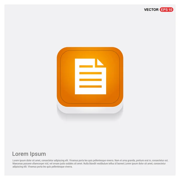 Document Icon Orange Abstract Web Button — Stock Vector